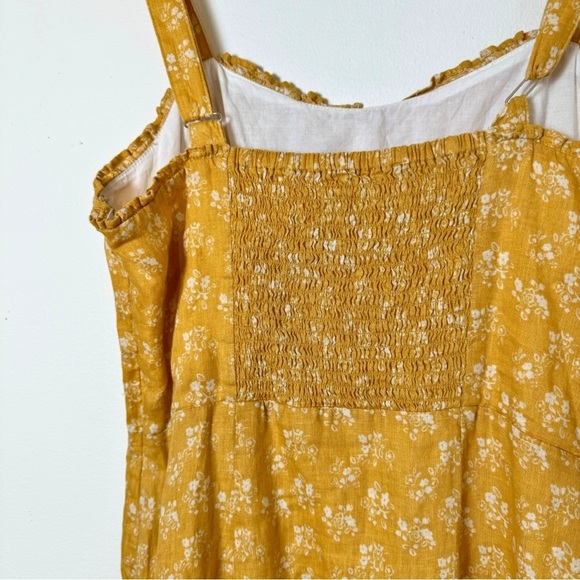 Cynthia Rowley Midi Dress | Sundress | Gold | Yellow | 100% Linen | Size 8 - Picture 8 of 12
